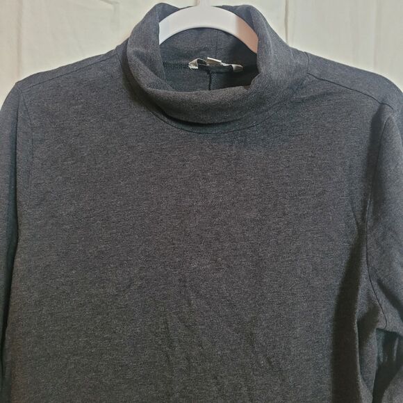 LL Bean Set of 2 Cotton Turtleneck Shirts Tan Gray Basic Casual Womens Sz Large - Picture 6 of 13